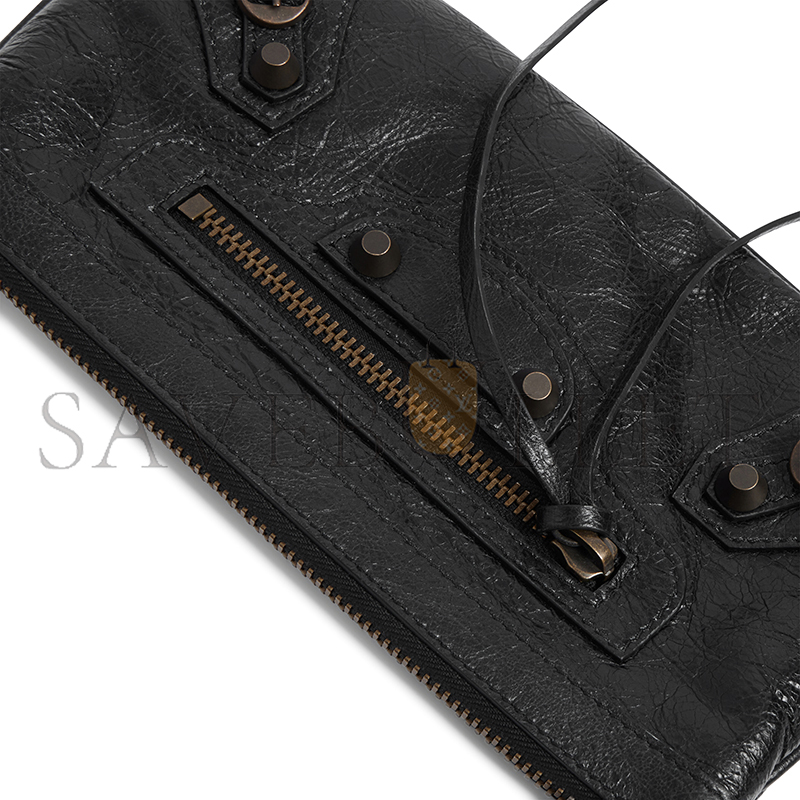 BALENCIAGA WOMEN'S LE CITY POUCH ON STRAP IN BLACK ‎8639602ABEK1000 (25*14*4cm)